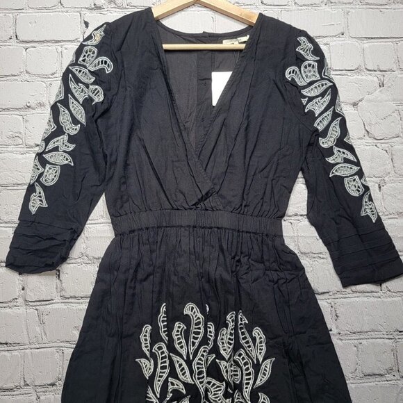 Tularosa Sage Embroidered Dress Black With White Stitch Size XS NWoT - Picture 2 of 13